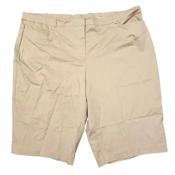 Briggs New York Pants - Briggs New York Bermuda Shorts 24W NWT Women's Plus Size Khaki Stretch Waist